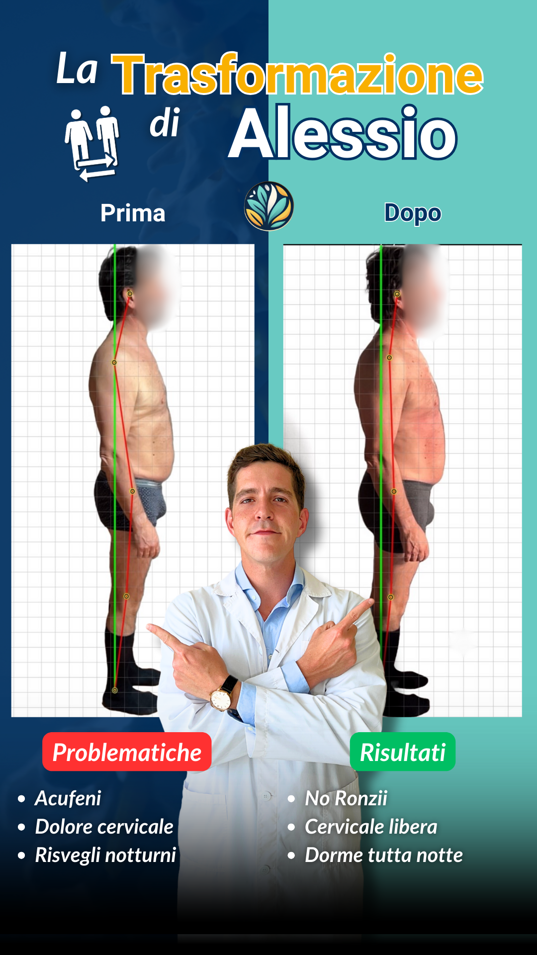 Trasformazione Alessio: acufeni, dolore cervicale, risvegli notturni risolti