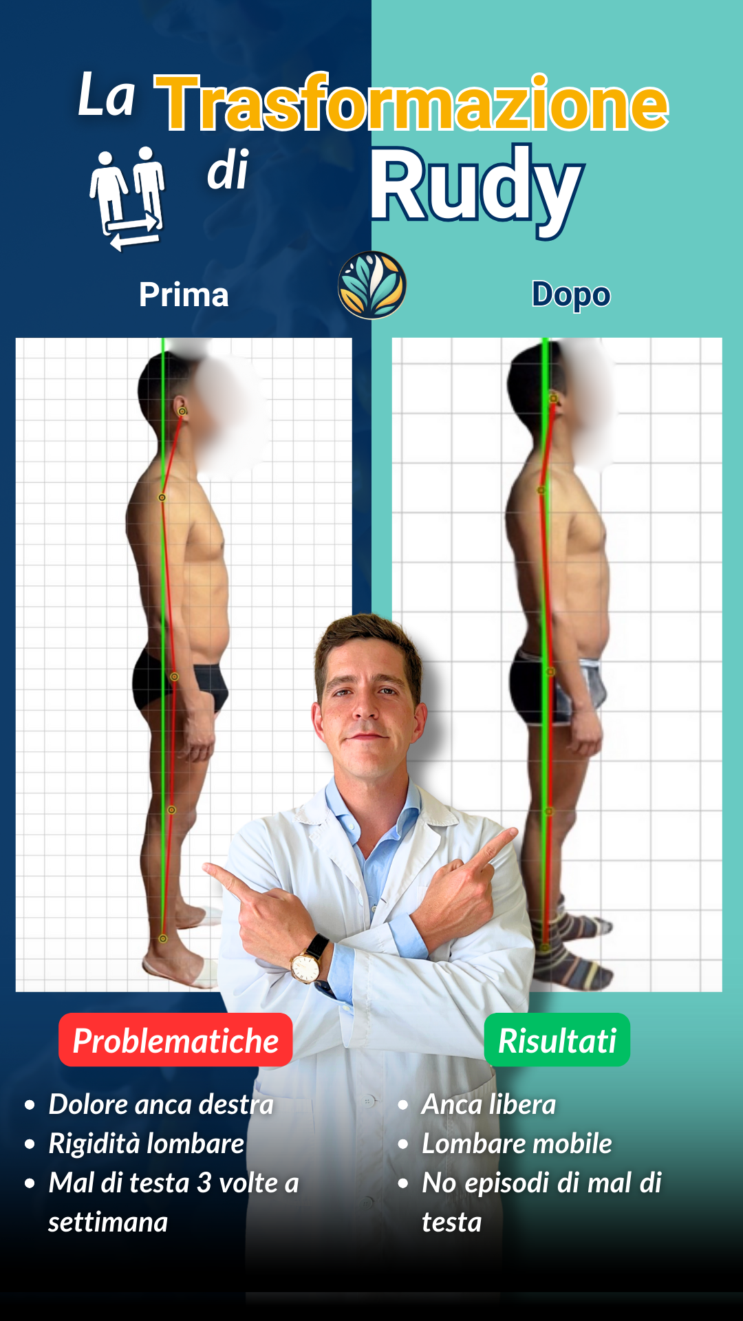 Trasformazione Rudy: dolore anca, rigidità lombare, mal di testa risolti